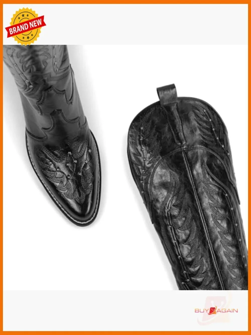 Over the Knee Western Boots Wide Calf Chunky Heel Pointed Toe